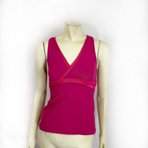 LULULEMON Pull-On V-Neck Tank-Top Racerback Built In Bra  Sz 4
